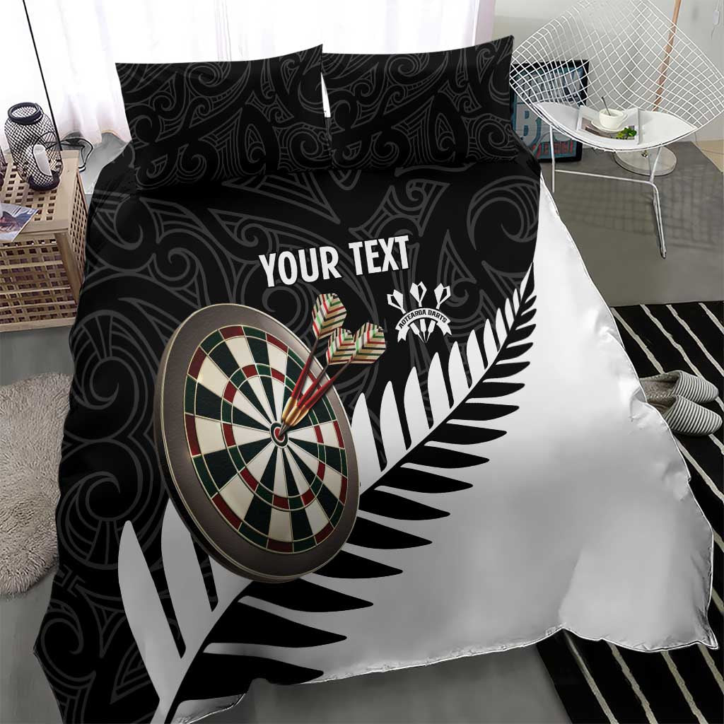 Personalised New Zealand Darts Bedding Set Silver Fern Aotearoa Maori Pattern - Polynesian Pride