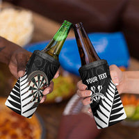 Personalised New Zealand Darts 4 in 1 Can Cooler Tumbler Silver Fern Aotearoa Maori Pattern LT14 - Polynesian Pride