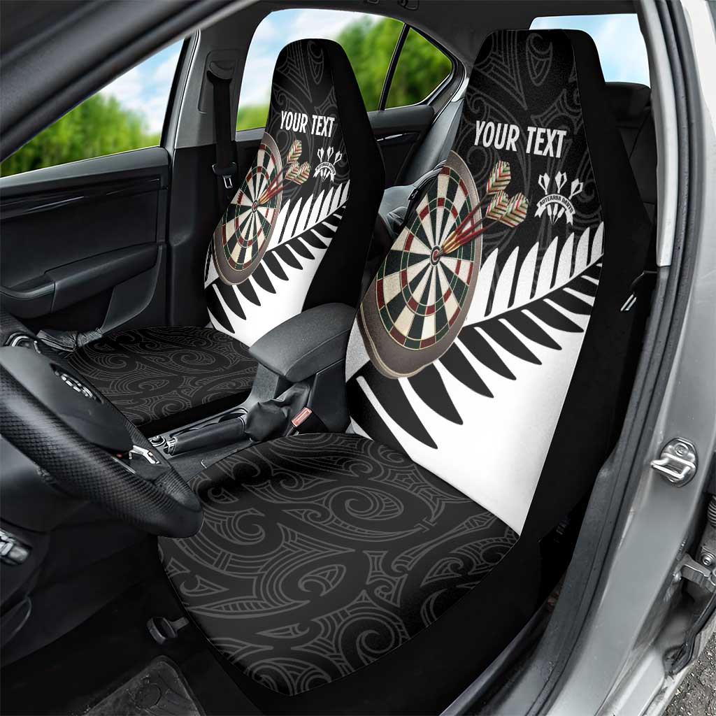 Personalised New Zealand Darts Car Seat Cover Silver Fern Aotearoa Maori Pattern - Polynesian Pride