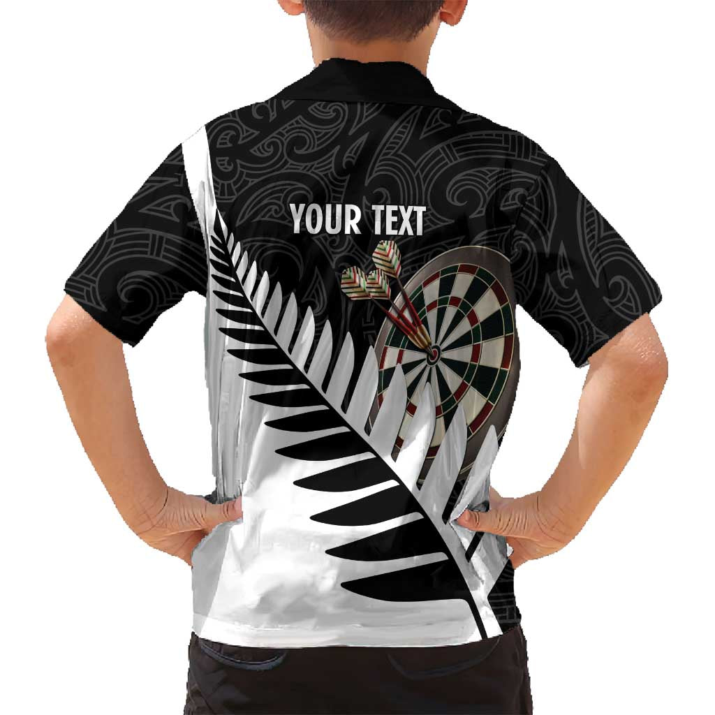 Personalised New Zealand Darts Family Matching Off Shoulder Maxi Dress and Hawaiian Shirt Silver Fern Aotearoa Maori Pattern LT14 - Polynesian Pride