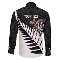 Personalised New Zealand Darts Family Matching Short Sleeve Bodycon Dress and Hawaiian Shirt Silver Fern Aotearoa Maori Pattern LT14 - Polynesian Pride