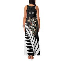 Personalised New Zealand Darts Family Matching Tank Maxi Dress and Hawaiian Shirt Silver Fern Aotearoa Maori Pattern LT14 - Polynesian Pride