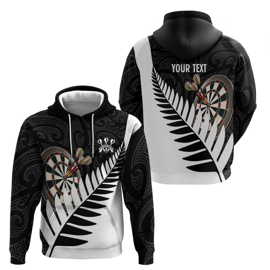 Personalised New Zealand Darts Hoodie Silver Fern Aotearoa Maori Pattern - Polynesian Pride