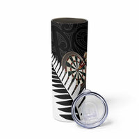 Personalised New Zealand Darts Skinny Tumbler Silver Fern Aotearoa Maori Pattern LT14 - Polynesian Pride
