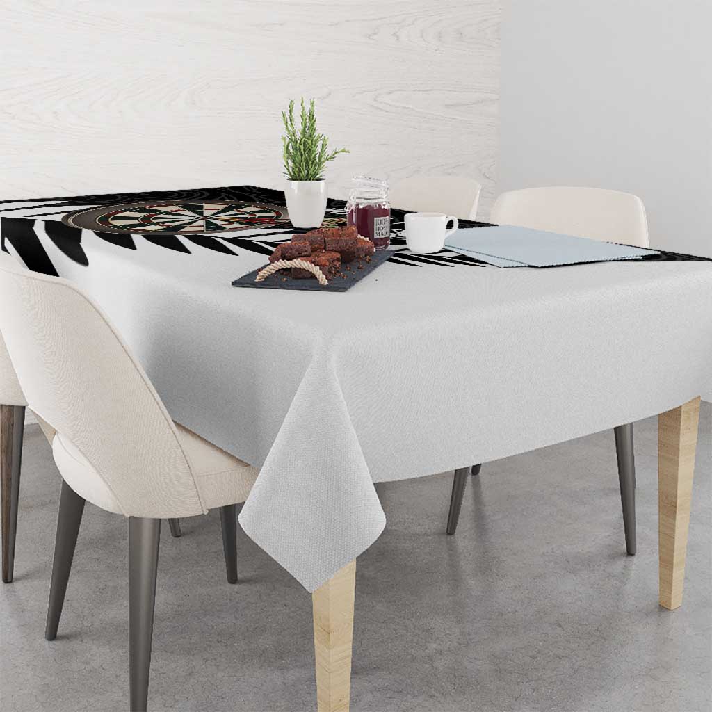 Personalised New Zealand Darts Tablecloth Silver Fern Aotearoa Maori Pattern LT14 - Polynesian Pride
