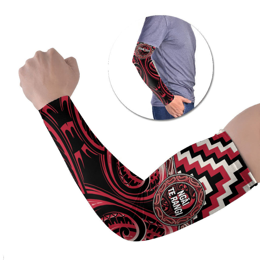 Aotearoa Ngai Te Rangi Personalised Arm Sleeves Maori Iwi Poutama Puhoro Tattoo LT14 Set of 2 Red - Polynesian Pride