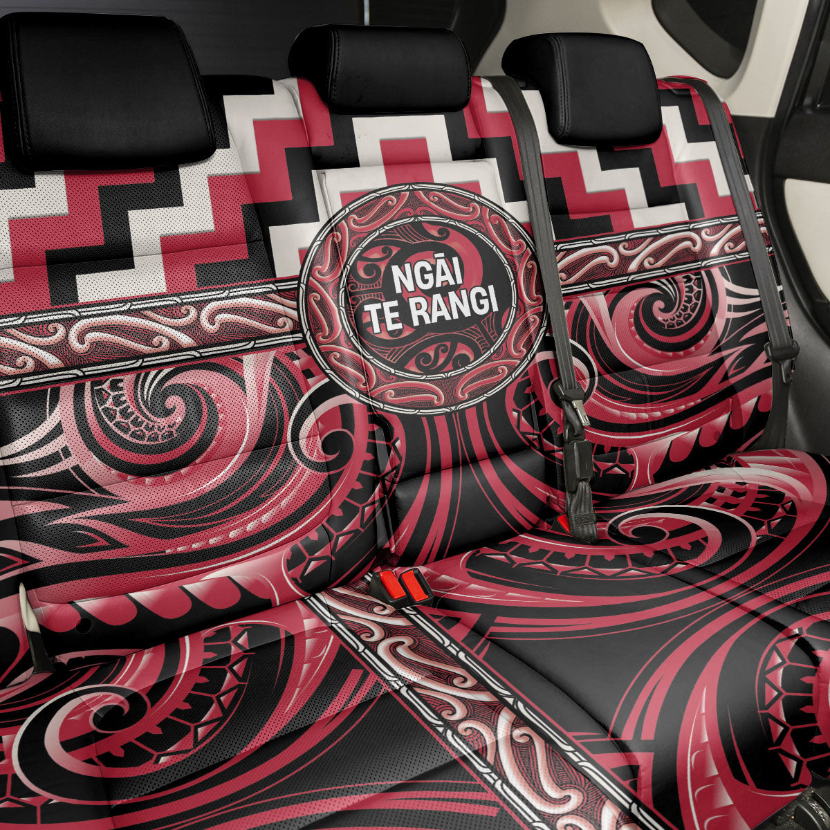 Aotearoa Ngai Te Rangi Back Car Seat Cover Maori Iwi Poutama Puhoro Tattoo LT14 - Polynesian Pride