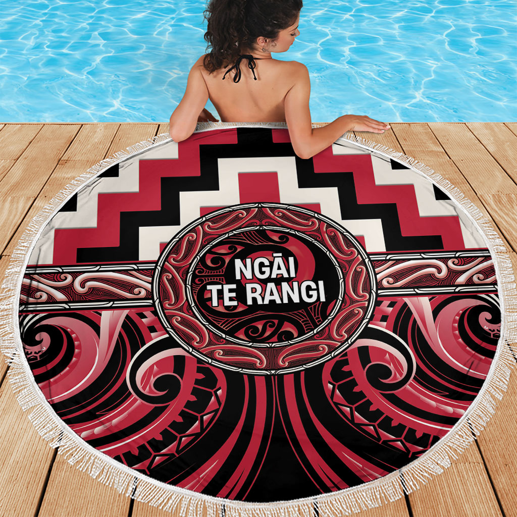 Aotearoa Ngai Te Rangi Beach Blanket Maori Iwi Poutama Puhoro Tattoo LT14 - Polynesian Pride