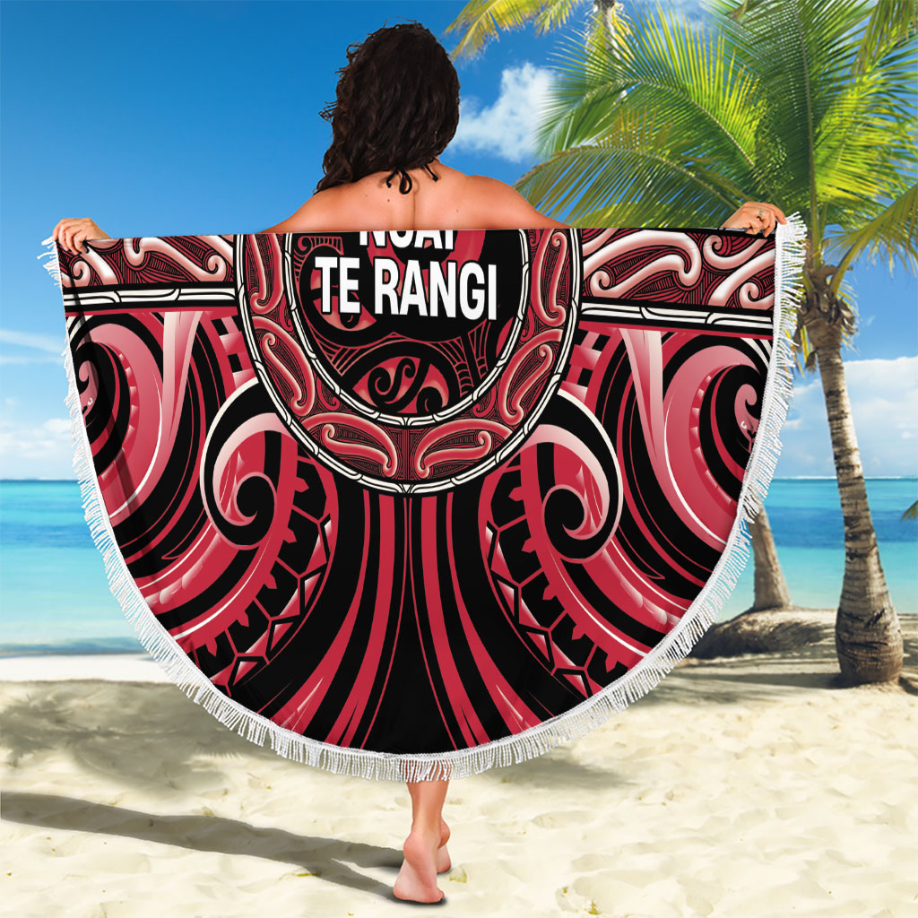 Aotearoa Ngai Te Rangi Beach Blanket Maori Iwi Poutama Puhoro Tattoo LT14 - Polynesian Pride