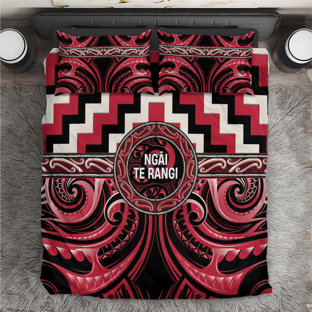 Aotearoa Ngai Te Rangi Bedding Set Maori Iwi Poutama Puhoro Tattoo LT14 Red - Polynesian Pride