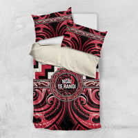 Aotearoa Ngai Te Rangi Bedding Set Maori Iwi Poutama Puhoro Tattoo LT14 US Twin 172cm x 218cm Red - Polynesian Pride