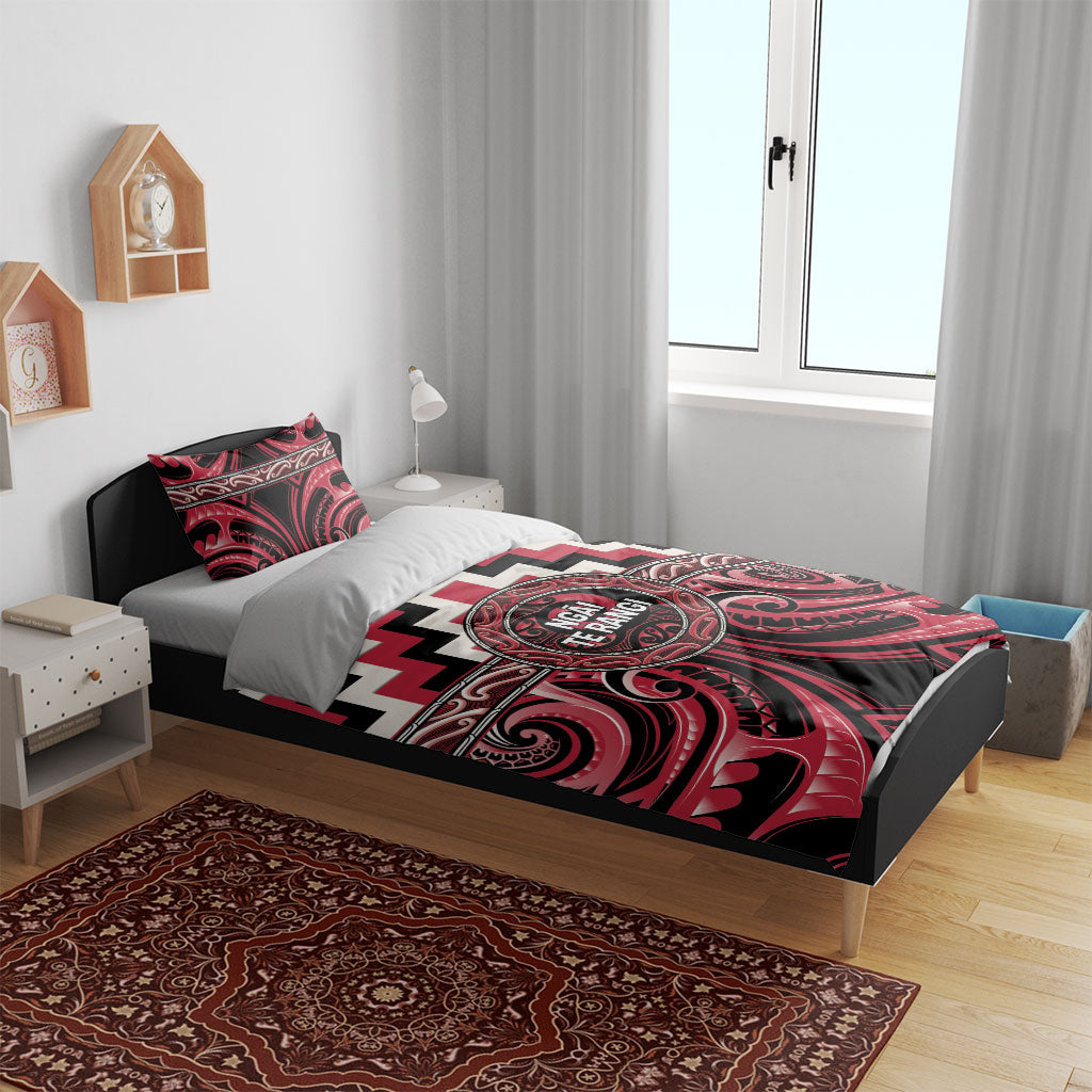 Aotearoa Ngai Te Rangi Bedding Set Maori Iwi Poutama Puhoro Tattoo LT14 - Polynesian Pride
