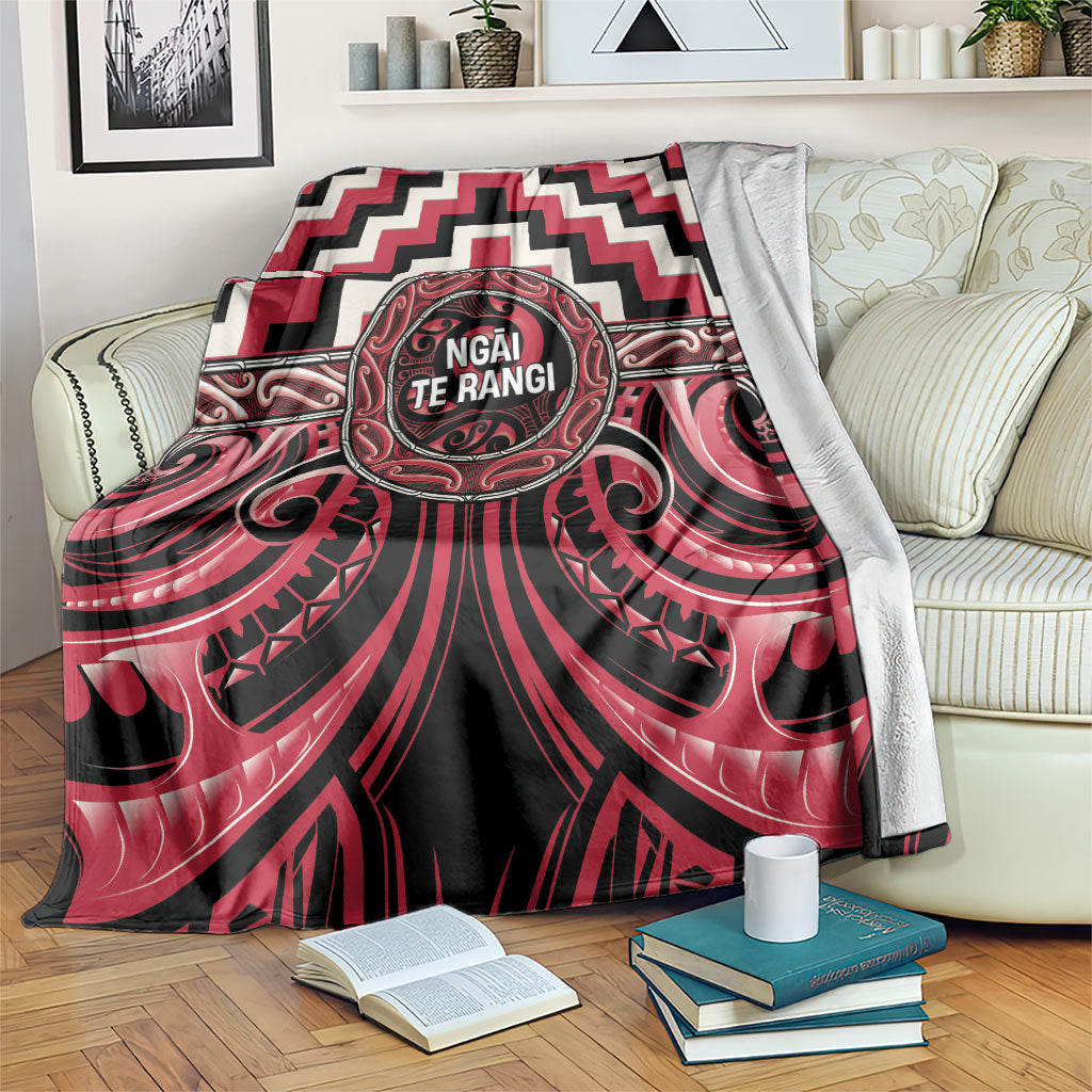 Aotearoa Ngai Te Rangi Blanket Maori Iwi Poutama Puhoro Tattoo LT14 Red - Polynesian Pride