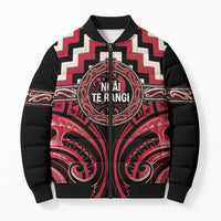 Aotearoa Ngai Te Rangi Personalised Bomber Puffer Jacket Maori Iwi Poutama Puhoro Tattoo LT14 Unisex Red - Polynesian Pride