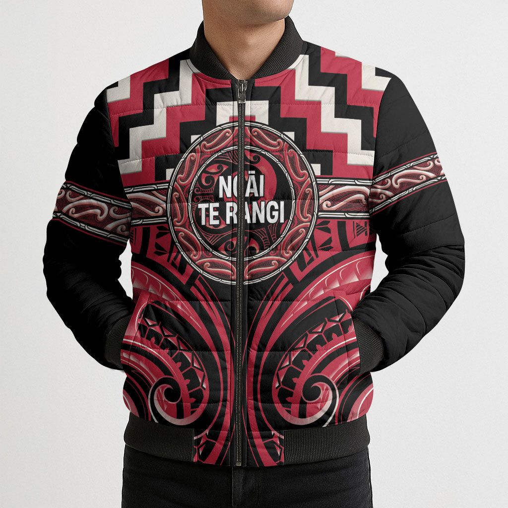 Aotearoa Ngai Te Rangi Personalised Bomber Puffer Jacket Maori Iwi Poutama Puhoro Tattoo LT14 - Polynesian Pride