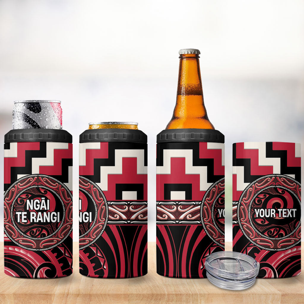 Aotearoa Ngai Te Rangi Personalised 4 in 1 Can Cooler Tumbler Maori Iwi Poutama Puhoro Tattoo LT14 - Polynesian Pride