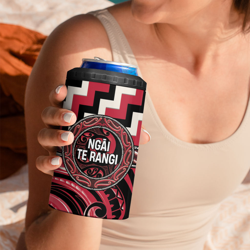 Aotearoa Ngai Te Rangi Personalised 4 in 1 Can Cooler Tumbler Maori Iwi Poutama Puhoro Tattoo LT14 - Polynesian Pride