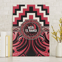 Aotearoa Ngai Te Rangi Canvas Wall Art Maori Iwi Poutama Puhoro Tattoo LT14 Without Frame Red - Polynesian Pride