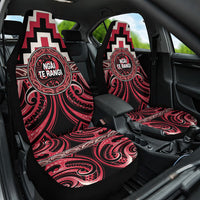 Aotearoa Ngai Te Rangi Car Seat Cover Maori Iwi Poutama Puhoro Tattoo LT14 One Size Red - Polynesian Pride