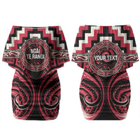 Aotearoa Ngai Te Rangi Personalised Couples Matching Off Shoulder Short Dress and Long Sleeve Button Shirt Maori Iwi Poutama Puhoro Tattoo LT14 - Polynesian Pride
