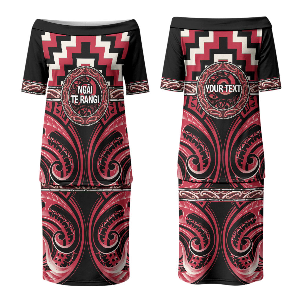 Aotearoa Ngai Te Rangi Personalised Couples Matching Puletasi and Hawaiian Shirt Maori Iwi Poutama Puhoro Tattoo LT14 - Polynesian Pride