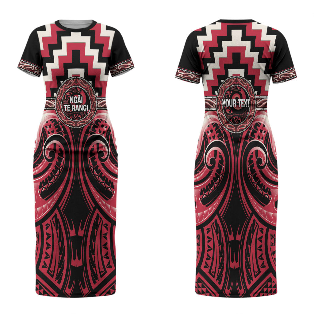 Aotearoa Ngai Te Rangi Personalised Couples Matching Short Sleeve Bodycon Dress and Long Sleeve Button Shirt Maori Iwi Poutama Puhoro Tattoo LT14 - Polynesian Pride