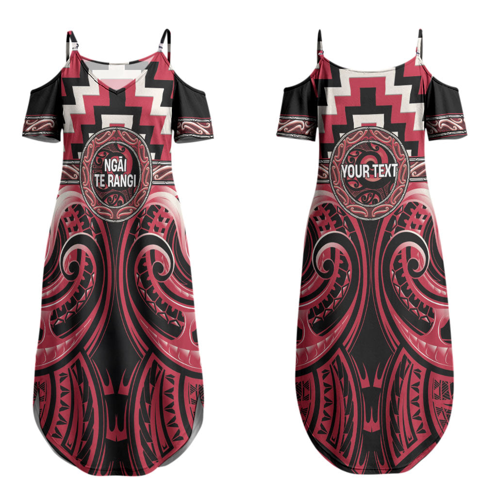 Aotearoa Ngai Te Rangi Personalised Couples Matching Summer Maxi Dress and Long Sleeve Button Shirt Maori Iwi Poutama Puhoro Tattoo LT14 - Polynesian Pride
