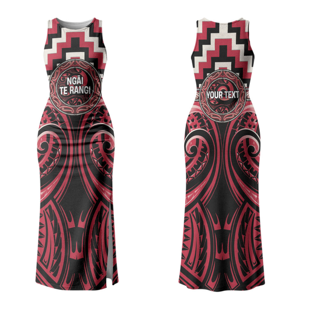 Aotearoa Ngai Te Rangi Personalised Couples Matching Tank Maxi Dress and Long Sleeve Button Shirt Maori Iwi Poutama Puhoro Tattoo LT14 - Polynesian Pride