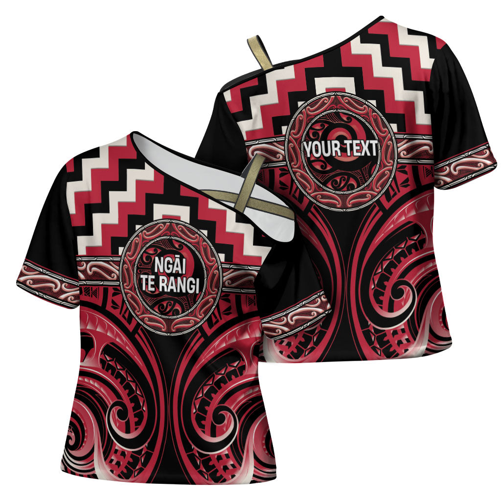 Aotearoa Ngai Te Rangi Personalised Cross Shoulder Shirt Maori Iwi Poutama Puhoro Tattoo LT14 - Polynesian Pride