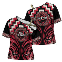 Aotearoa Ngai Te Rangi Personalised Cross Shoulder Shirt Maori Iwi Poutama Puhoro Tattoo LT14 - Polynesian Pride