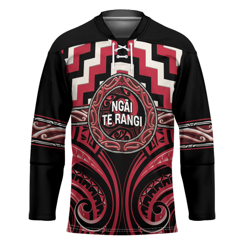 Aotearoa Ngai Te Rangi Personalised Hockey Jersey Maori Iwi Poutama Puhoro Tattoo LT14 Unisex Red - Polynesian Pride