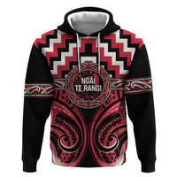 Aotearoa Ngai Te Rangi Personalised Hoodie Maori Iwi Poutama Puhoro Tattoo LT14 Pullover Hoodie Red - Polynesian Pride