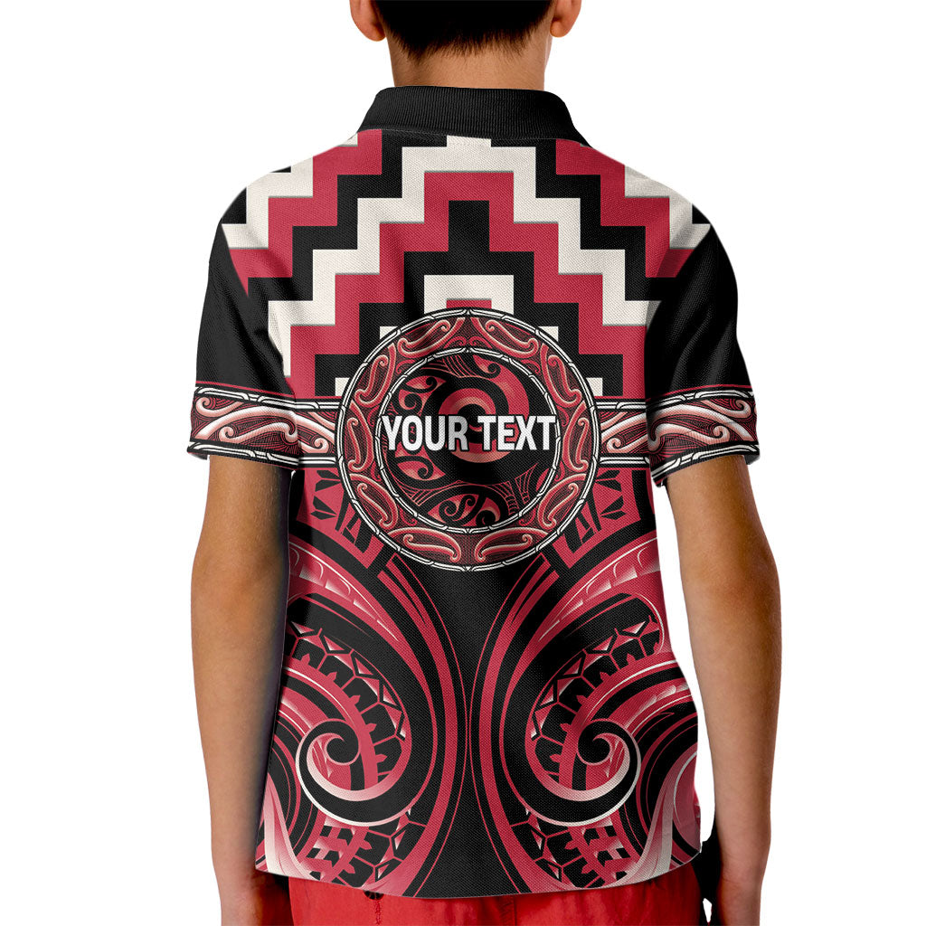 Aotearoa Ngai Te Rangi Personalised Kid Polo Shirt Maori Iwi Poutama Puhoro Tattoo LT14 - Polynesian Pride