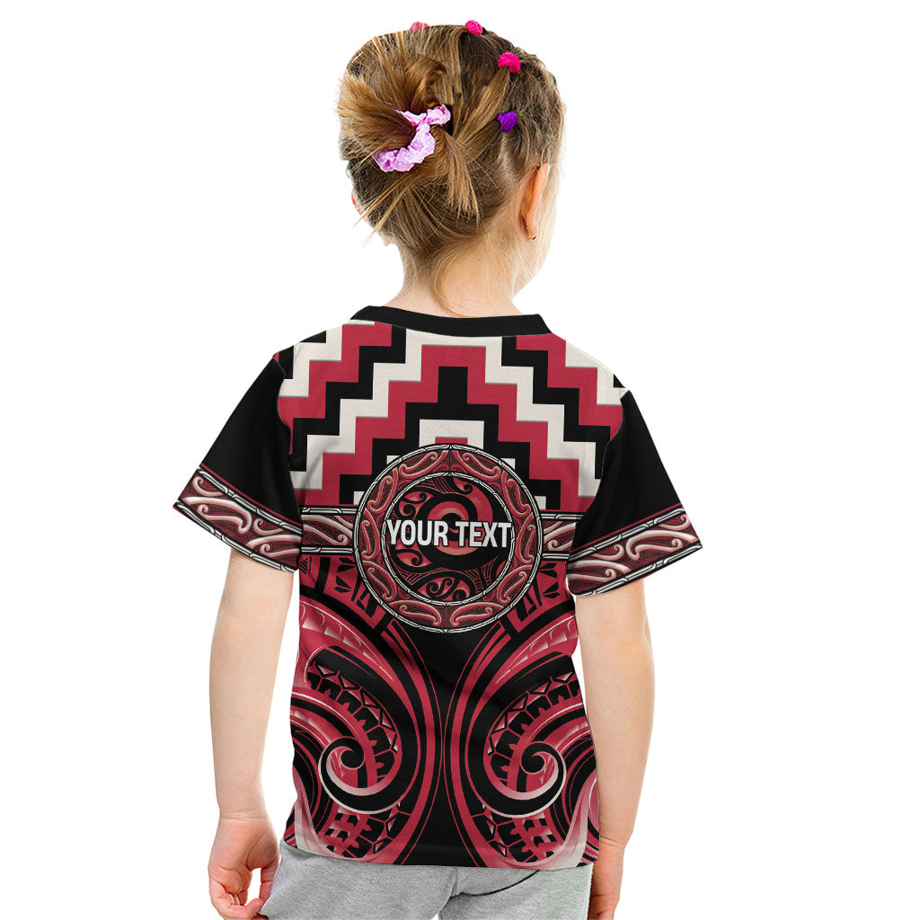 Aotearoa Ngai Te Rangi Personalised Kid T Shirt Maori Iwi Poutama Puhoro Tattoo LT14 - Polynesian Pride