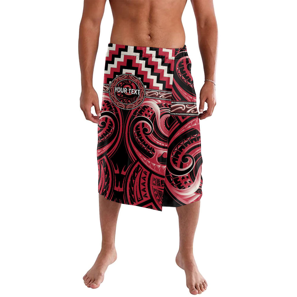 Aotearoa Ngai Te Rangi Personalised Lavalava Maori Iwi Poutama Puhoro Tattoo LT14 Red - Polynesian Pride