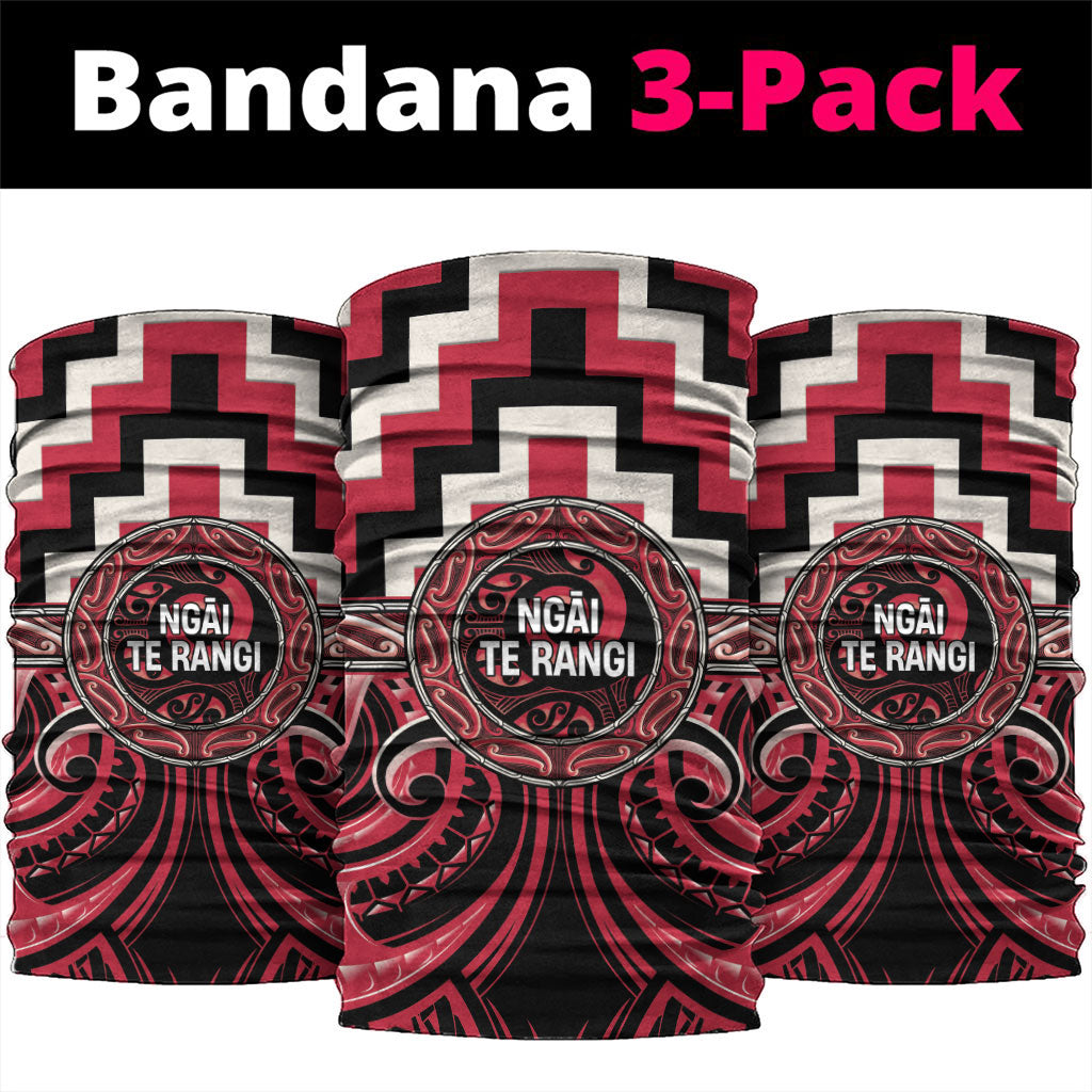 Aotearoa Ngai Te Rangi Neck Gaiter Maori Iwi Poutama Puhoro Tattoo LT14 package One Size: 25*50cm Red - Polynesian Pride