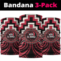 Aotearoa Ngai Te Rangi Neck Gaiter Maori Iwi Poutama Puhoro Tattoo LT14 package One Size: 25*50cm Red - Polynesian Pride