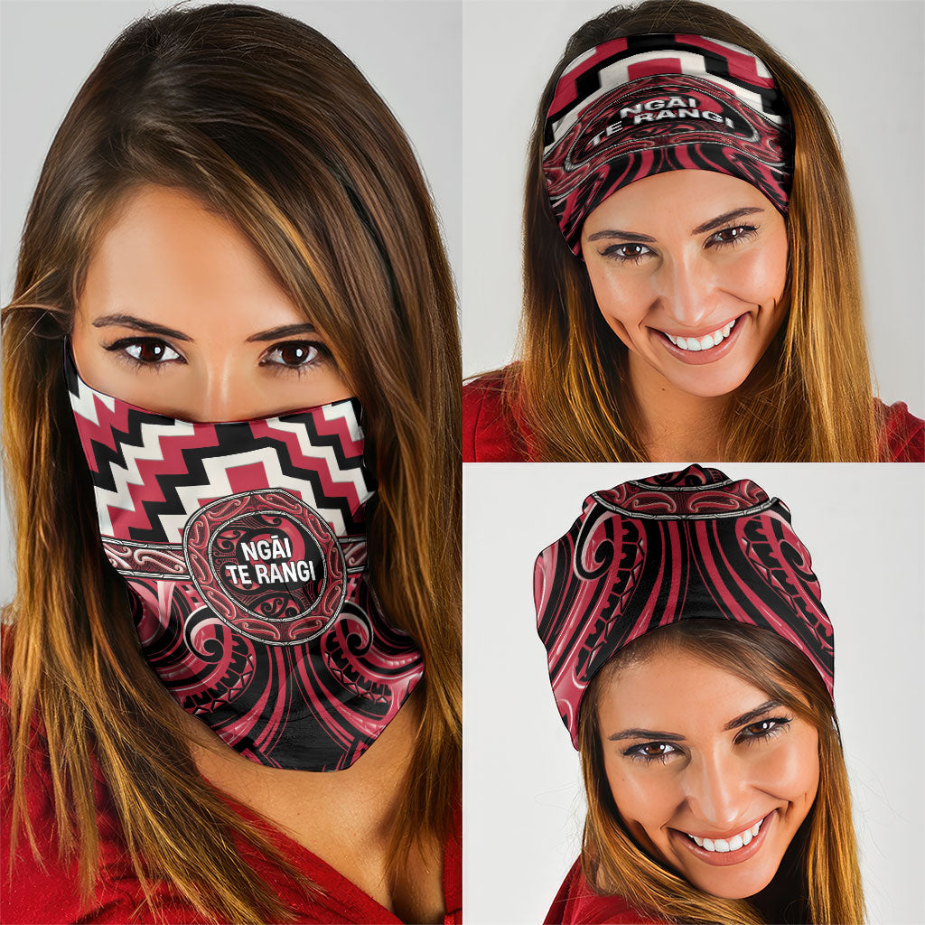 Aotearoa Ngai Te Rangi Neck Gaiter Maori Iwi Poutama Puhoro Tattoo LT14 - Polynesian Pride