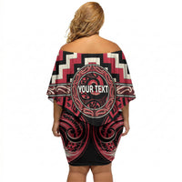 Aotearoa Ngai Te Rangi Personalised Off Shoulder Short Dress Maori Iwi Poutama Puhoro Tattoo LT14 - Polynesian Pride