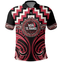 Aotearoa Ngai Te Rangi Personalised Polo Shirt Maori Iwi Poutama Puhoro Tattoo LT14 Red - Polynesian Pride
