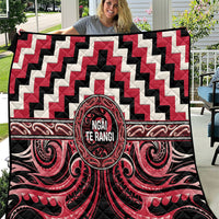 Aotearoa Ngai Te Rangi Quilt Maori Iwi Poutama Puhoro Tattoo LT14 Red - Polynesian Pride