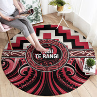 Aotearoa Ngai Te Rangi Round Carpet Maori Iwi Poutama Puhoro Tattoo LT14 - Polynesian Pride