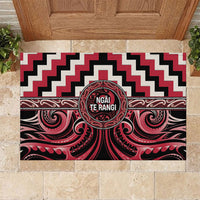 Aotearoa Ngai Te Rangi Rubber Doormat Maori Iwi Poutama Puhoro Tattoo LT14 Red - Polynesian Pride