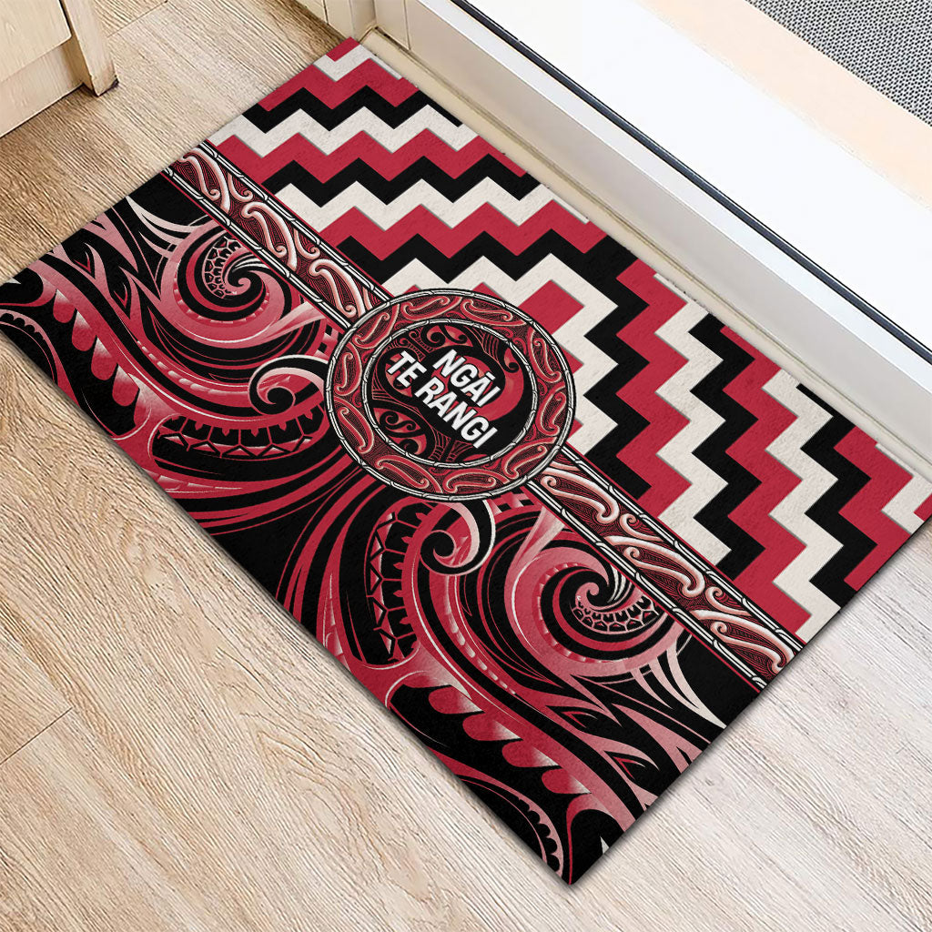 Aotearoa Ngai Te Rangi Rubber Doormat Maori Iwi Poutama Puhoro Tattoo LT14 - Polynesian Pride