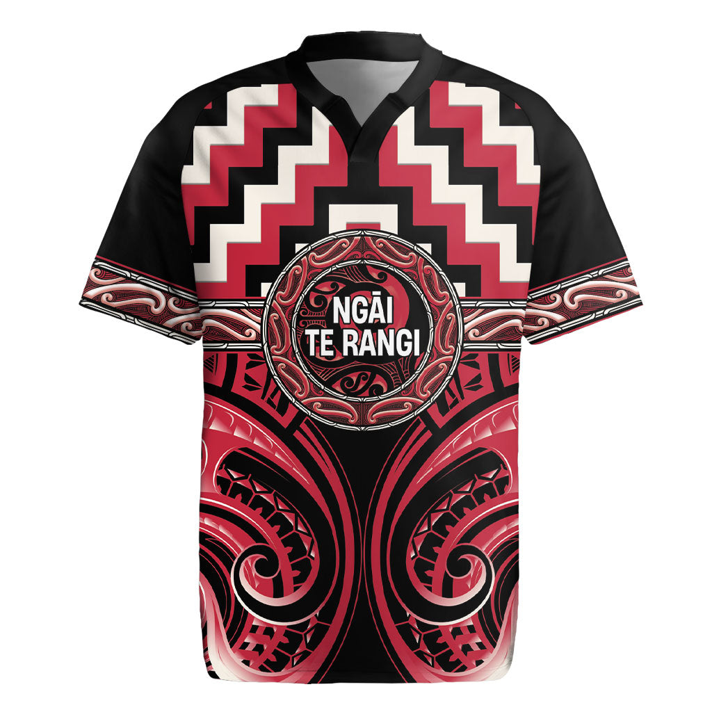 Aotearoa Ngai Te Rangi Personalised Rugby Jersey Maori Iwi Poutama Puhoro Tattoo LT14 Red - Polynesian Pride