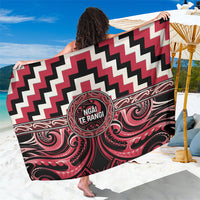 Aotearoa Ngai Te Rangi Sarong Maori Iwi Poutama Puhoro Tattoo LT14 One Size 44 x 66 inches Red - Polynesian Pride