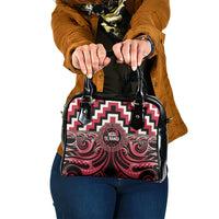 Aotearoa Ngai Te Rangi Shoulder Handbag Maori Iwi Poutama Puhoro Tattoo LT14 One Size Red - Polynesian Pride