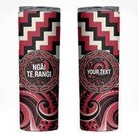 Aotearoa Ngai Te Rangi Personalised Skinny Tumbler Maori Iwi Poutama Puhoro Tattoo LT14 Red - Polynesian Pride