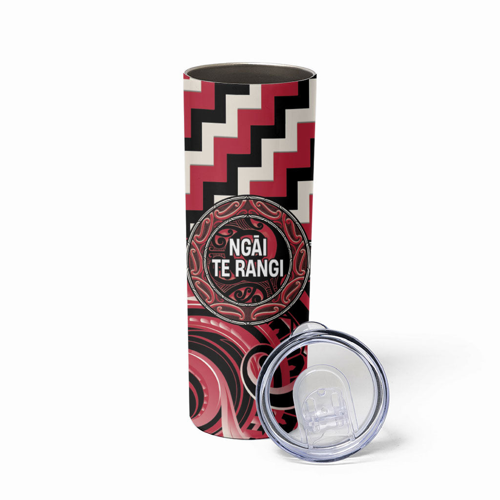 Aotearoa Ngai Te Rangi Personalised Skinny Tumbler Maori Iwi Poutama Puhoro Tattoo LT14 - Polynesian Pride