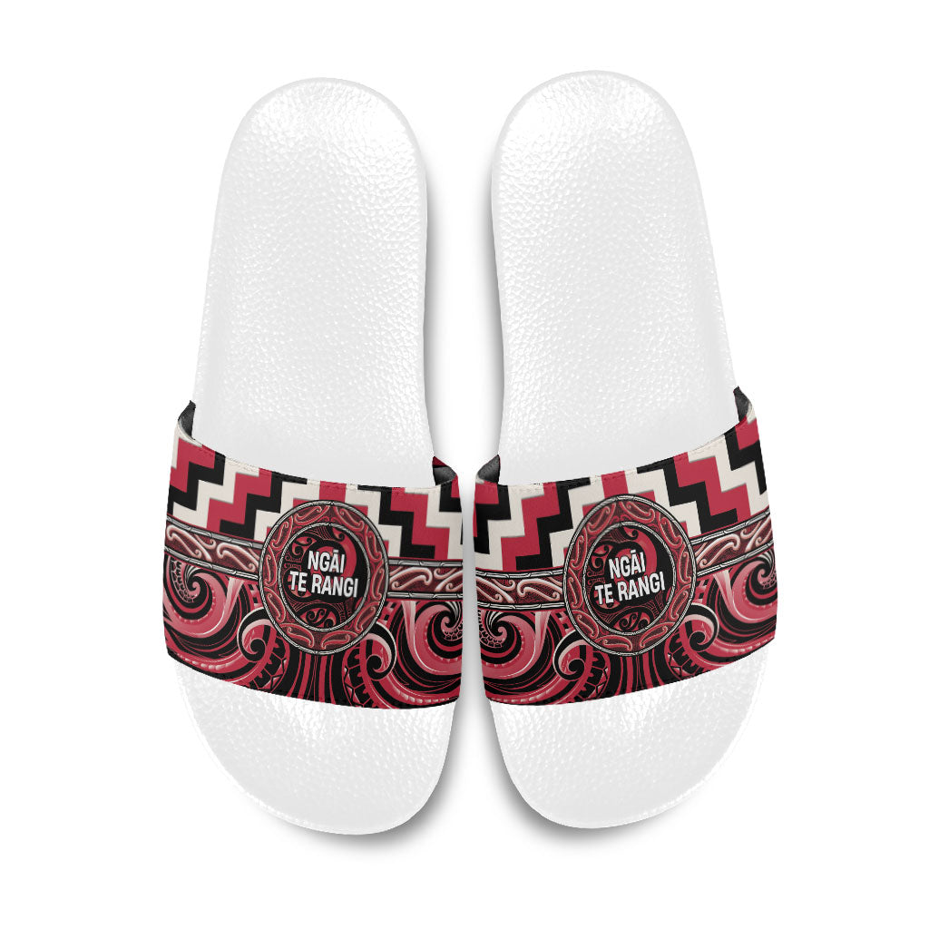 Aotearoa Ngai Te Rangi Slide Sandals Maori Iwi Poutama Puhoro Tattoo LT14 Red - Polynesian Pride